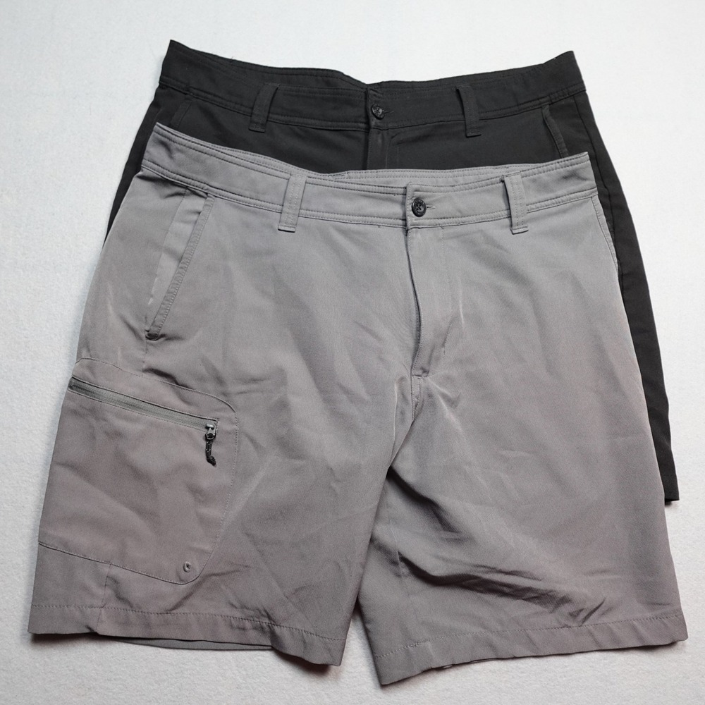Magellan Outdoors Fish Gear Shorts Mens 36 Gray Black Utility Cargo lot of 2